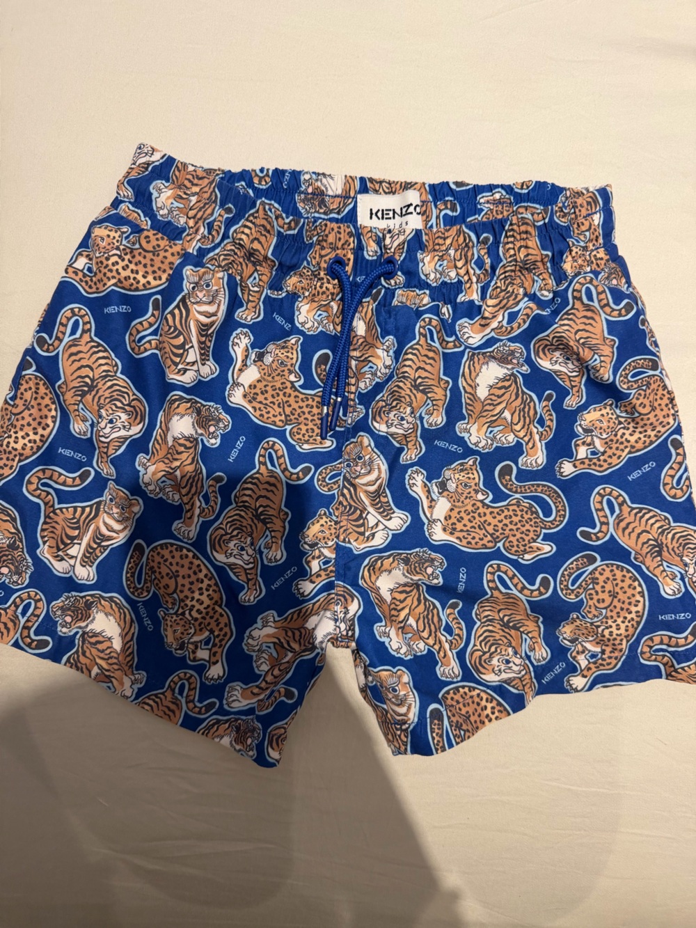 Kenzo Kids Blue Tiger-Print Swim Shorts